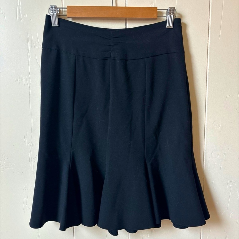 Black Ruffle Fitted Skirt